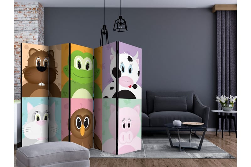Rumsavdelare - Cheerful animals II 225x172 - Artgeist sp. z o. o. - Inredning & dekor - Dekor & inredningsdetaljer - Rumsavdelare