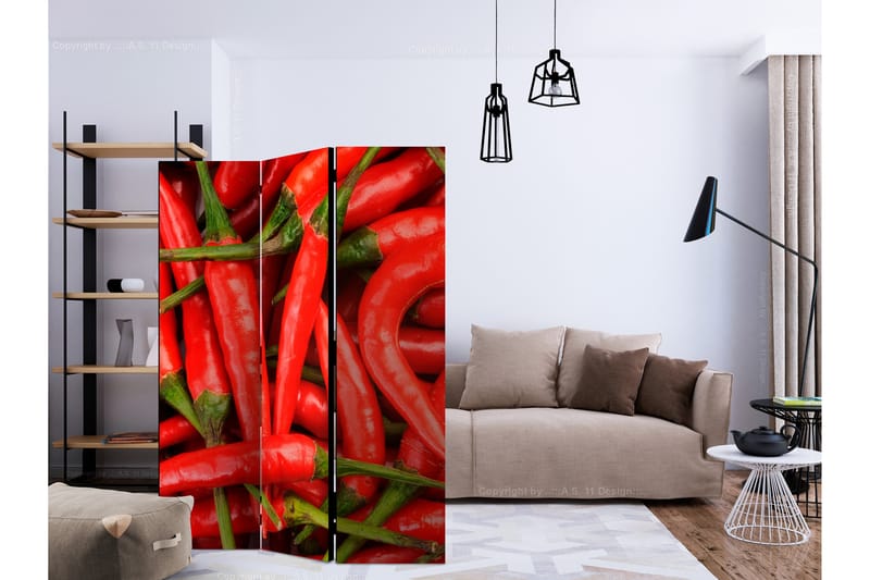 RUMSAVDELARE Chili Pepper - Background 135x172 cm - Artgeist sp. z o. o. - Rumsavdelare