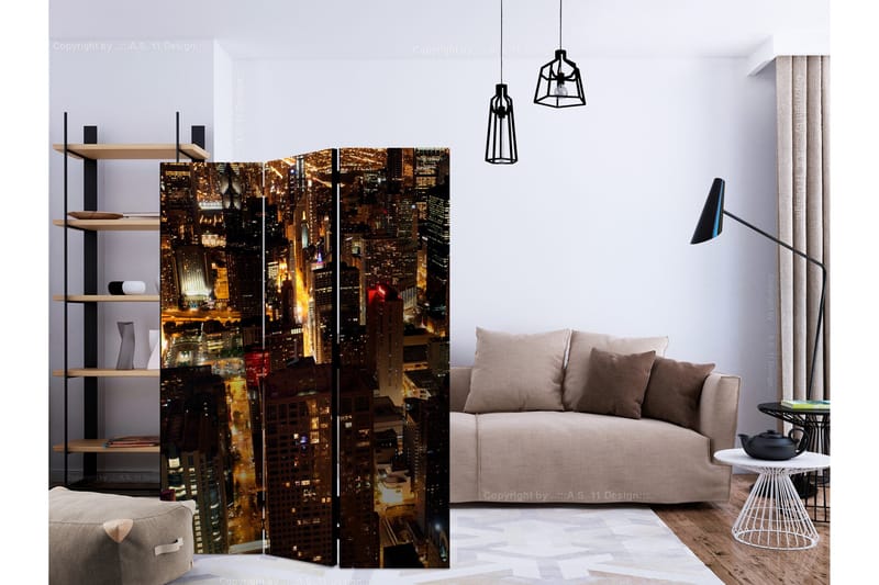 Rumsavdelare - City by night - Chicago, USA 135x172 - Artgeist sp. z o. o. - Inredning & dekor - Dekor & inredningsdetaljer - Rumsavdelare
