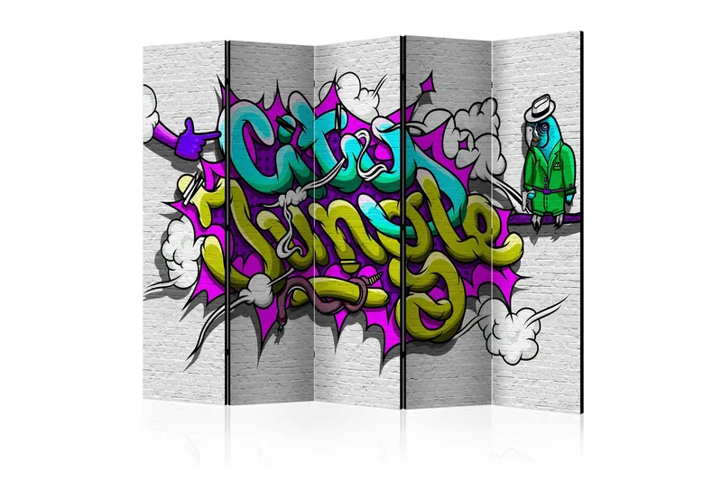 Rumsavdelare - City Jungle - graffiti II 225x172, Artgeist sp. z o. o.
