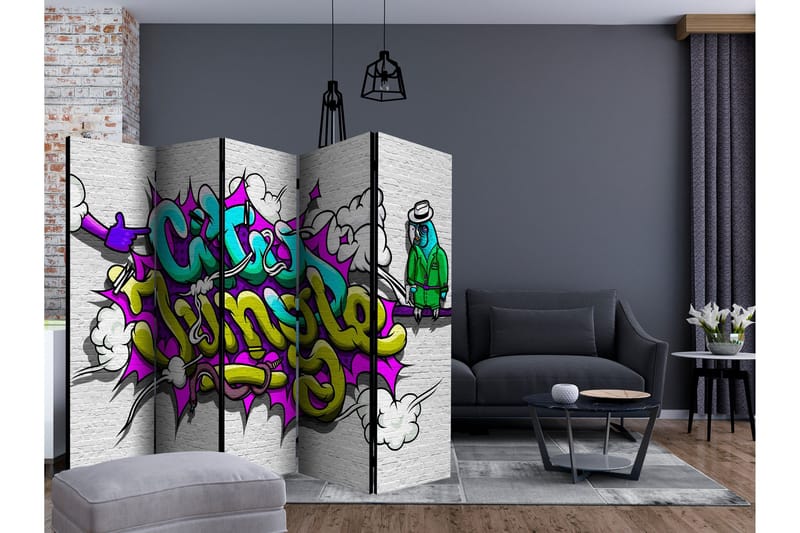 Rumsavdelare - City Jungle - graffiti II 225x172 - Artgeist sp. z o. o. - Inredning & dekor - Dekor & inredningsdetaljer - Rumsavdelare