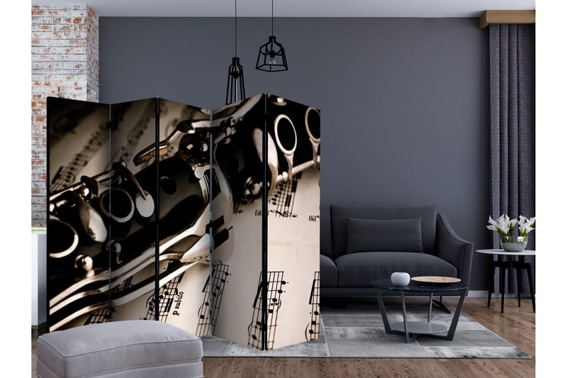Rumsavdelare - Clarinet and music notes II 225x172 - Artgeist sp. z o. o. - Inredning & dekor - Dekor & inredningsdetaljer - Rumsavdelare