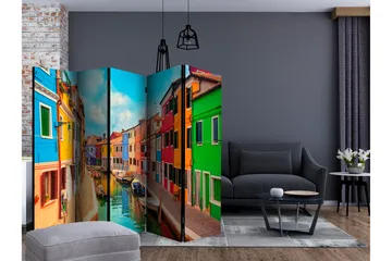 Rumsavdelare -  Colorful Canal in Burano II 225x172 - Artgeist sp. z o. o. - Inredning & dekor - Dekor & inredningsdetaljer - Rumsavdelare