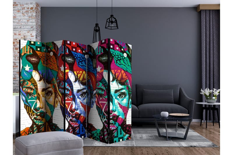 Rumsavdelare - Colorful Faces II 225x172 - Artgeist sp. z o. o. - Inredning & dekor - Dekor & inredningsdetaljer - Rumsavdelare