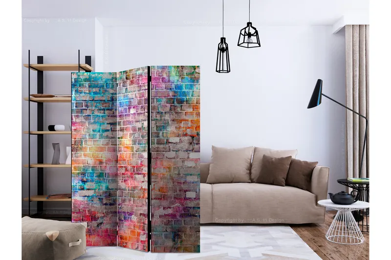 Rumsavdelare - Colourful Brick 135x172 - Artgeist sp. z o. o. - Inredning & dekor - Dekor & inredningsdetaljer - Rumsavdelare