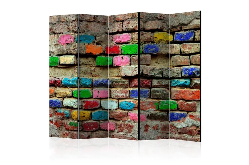 Rumsavdelare - Colourful Bricks II 225x172 - Artgeist sp. z o. o. - Inredning & dekor - Dekor & inredningsdetaljer - Rumsavdelare