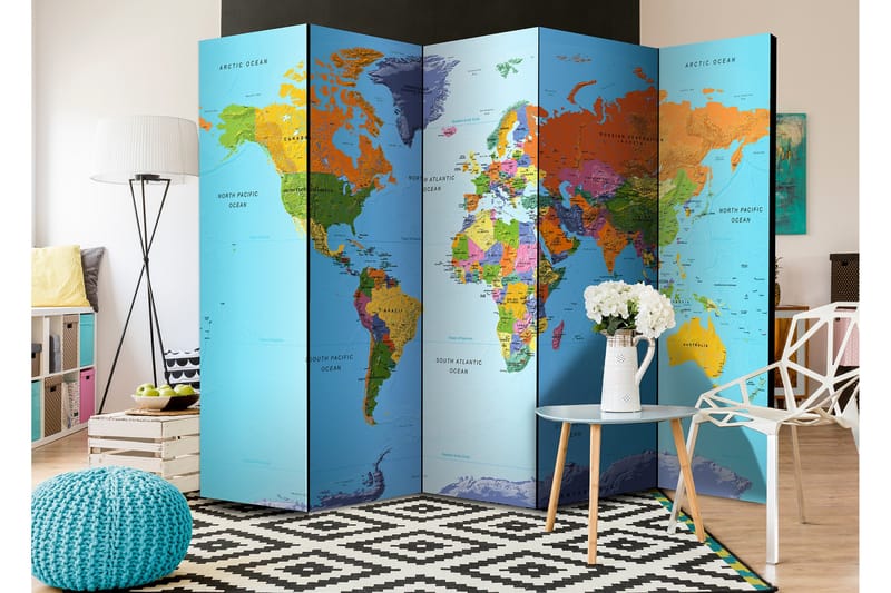 Rumsavdelare Colourful Geography 225x172 - Artgeist sp. z o. o. - Inredning & dekor - Dekor & inredningsdetaljer - Rumsavdelare
