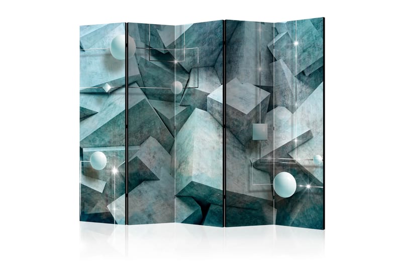 RUMSAVDELARE Concrete Cubes Green II 225x172 cm - Artgeist sp. z o. o. - Inredning & dekor - Dekor & inredningsdetaljer - Rumsavdelare