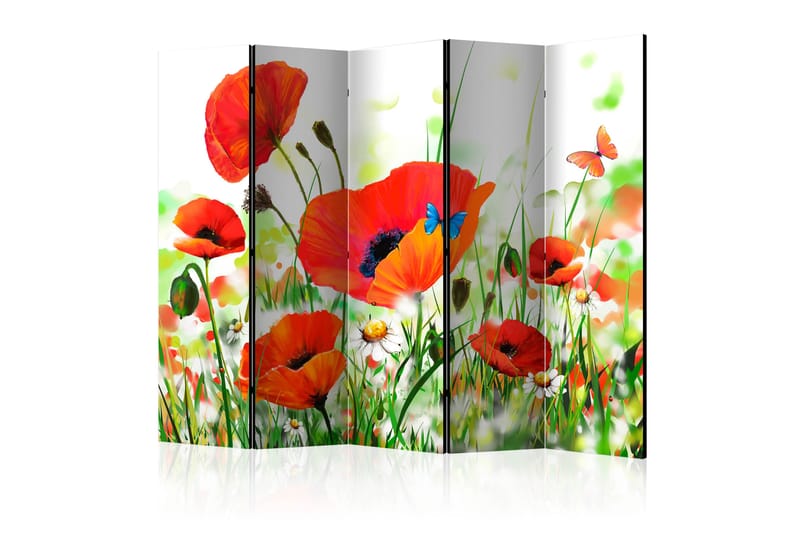 RUMSAVDELARE Country Poppies II 225x172 cm - Artgeist sp. z o. o. - Rumsavdelare