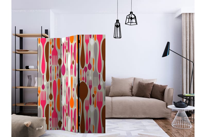 Rumsavdelare - Cutlery - pink and violet 135x172 - Artgeist sp. z o. o. - Inredning & dekor - Dekor & inredningsdetaljer - Rumsavdelare