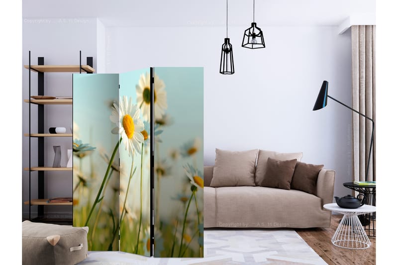 RUMSAVDELARE Daisies - Spring Meadow 135x172 cm - Artgeist sp. z o. o. - Rumsavdelare