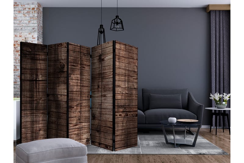 RUMSAVDELARE Dark Brown Boards II 225x172 cm - Artgeist sp. z o. o. - Inredning & dekor - Dekor & inredningsdetaljer - Rumsavdelare