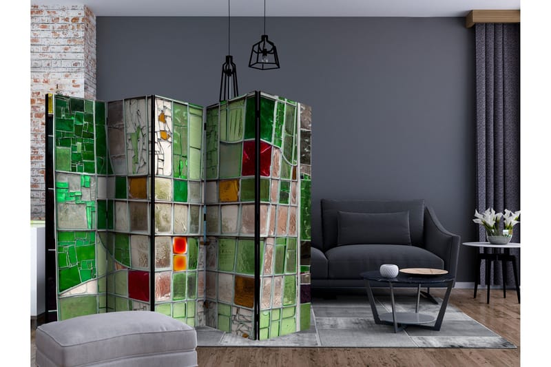 Rumsavdelare - Emerald Stained Glass II 225x172 - Artgeist sp. z o. o. - Inredning & dekor - Dekor & inredningsdetaljer - Rumsavdelare