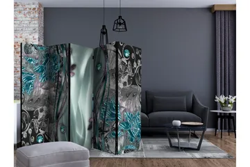Rumsavdelare - Floral Curtain (Turquoise) II 225x172 - Artgeist sp. z o. o. - Inredning & dekor - Dekor & inredningsdetaljer - Rumsavdelare