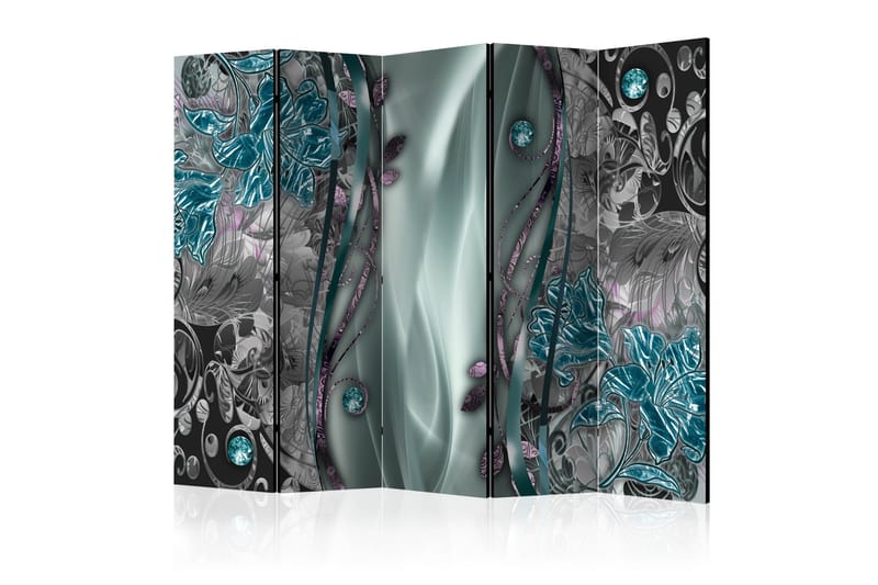 Rumsavdelare - Floral Curtain (Turquoise) II 225x172, Artgeist sp. z o. o.