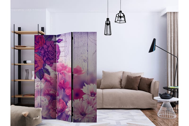 Rumsavdelare - Flowers Memories 135x172 - Artgeist sp. z o. o. - Inredning & dekor - Dekor & inredningsdetaljer - Rumsavdelare