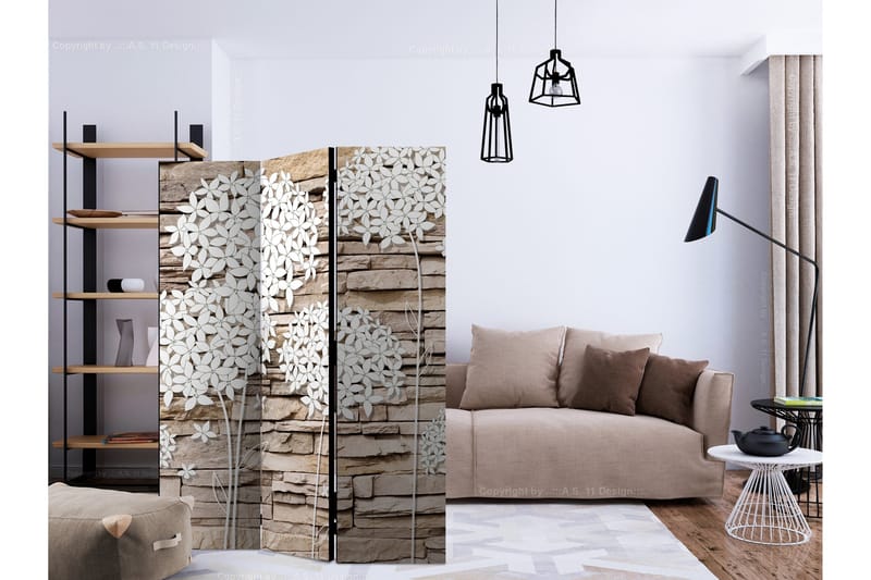 Rumsavdelare - Flowers on the Stone 135x172 - Artgeist sp. z o. o. - Inredning & dekor - Dekor & inredningsdetaljer - Rumsavdelare