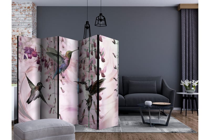 Rumsavdelare Flying Hummingbirds Pink II 225x172 cm - Artgeist sp. z o. o. - Inredning & dekor - Dekor & inredningsdetaljer - Rumsavdelare