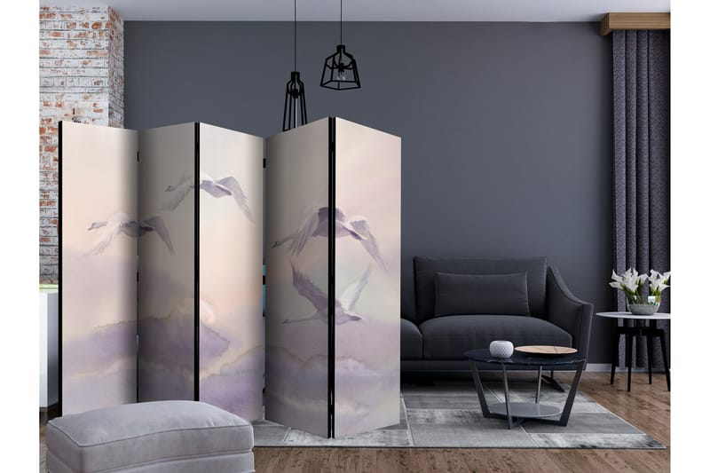 Rumsavdelare - Flying Swans II 225x172 - Artgeist sp. z o. o. - Inredning & dekor - Dekor & inredningsdetaljer - Rumsavdelare