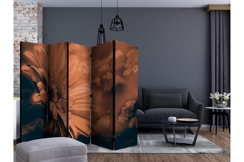 Rumsavdelare - Gerbera in bronze II 225x172 - Artgeist sp. z o. o. - Inredning & dekor - Dekor & inredningsdetaljer - Rumsavdelare