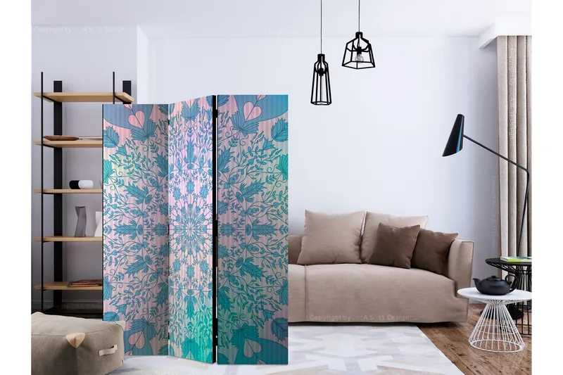 Rumsavdelare Girly Mandala Blue 135x172 cm - Artgeist sp. z o. o. - Inredning & dekor - Dekor & inredningsdetaljer - Rumsavdelare