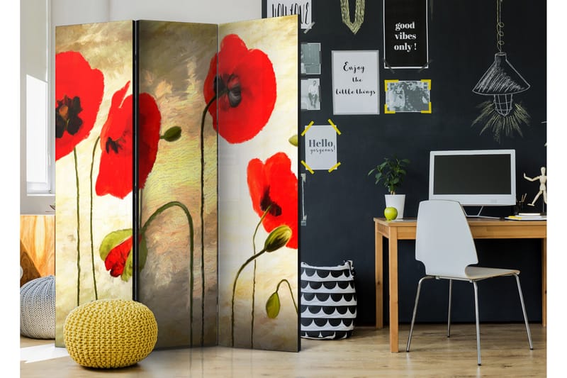 Rumsavdelare Golden Field Of Poppies 135x172 - Artgeist sp. z o. o. - Inredning & dekor - Dekor & inredningsdetaljer - Rumsavdelare