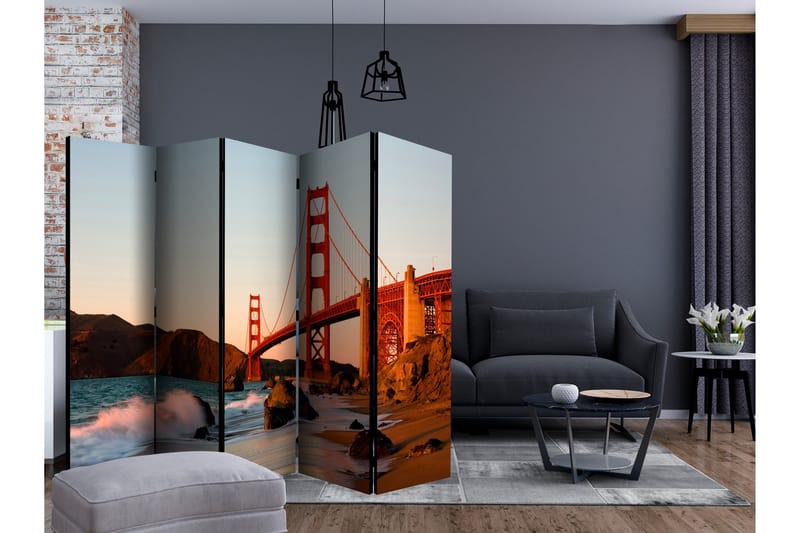 Rumsavdelare - Golden Gate Bridge - sunset 225x172 - Artgeist sp. z o. o. - Inredning & dekor - Dekor & inredningsdetaljer - Rumsavdelare