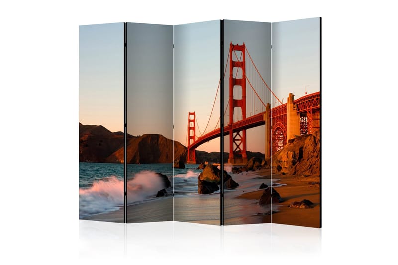 Rumsavdelare - Golden Gate Bridge - sunset 225x172, Artgeist sp. z o. o.