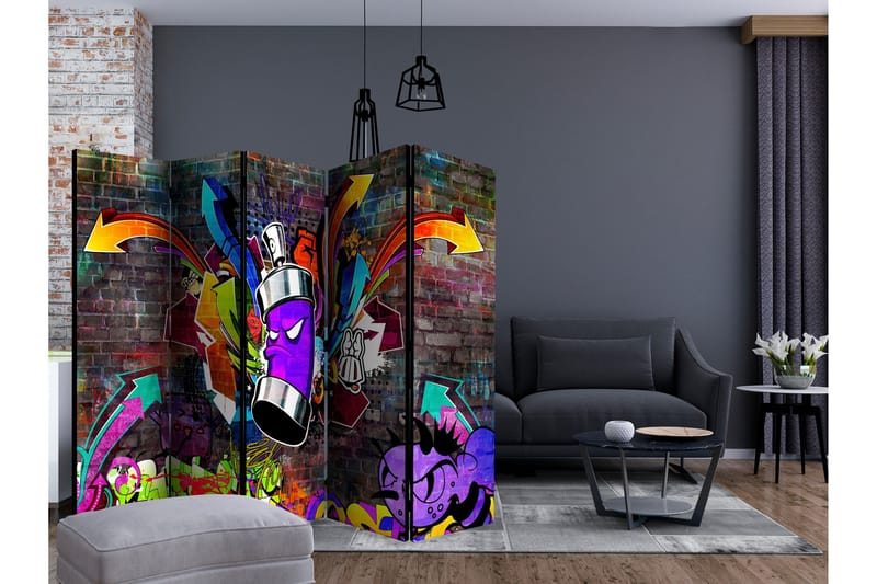 Rumsavdelare - Graffiti: Colourful attack II 225x172 - Artgeist sp. z o. o. - Inredning & dekor - Dekor & inredningsdetaljer - Rumsavdelare