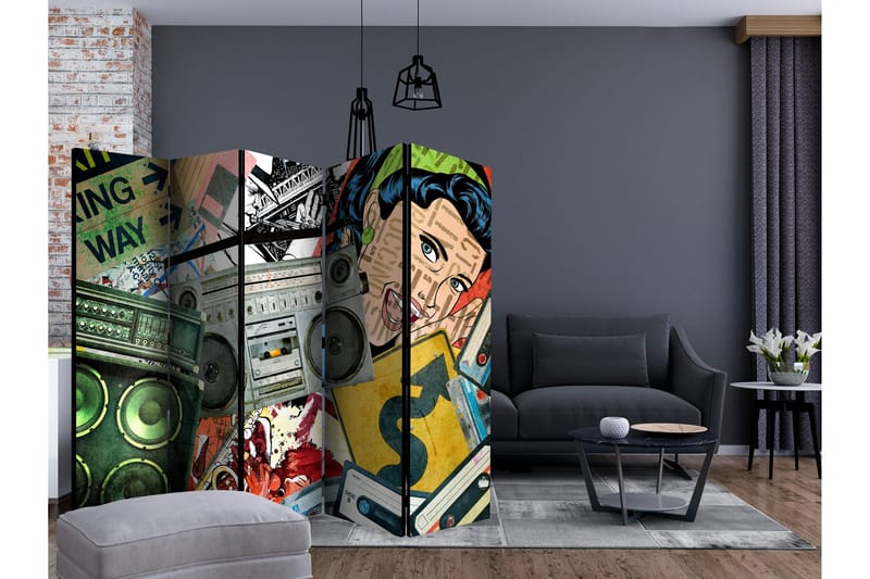 Rumsavdelare - Graffiti girl II 225x172 - Artgeist sp. z o. o. - Inredning & dekor - Dekor & inredningsdetaljer - Rumsavdelare