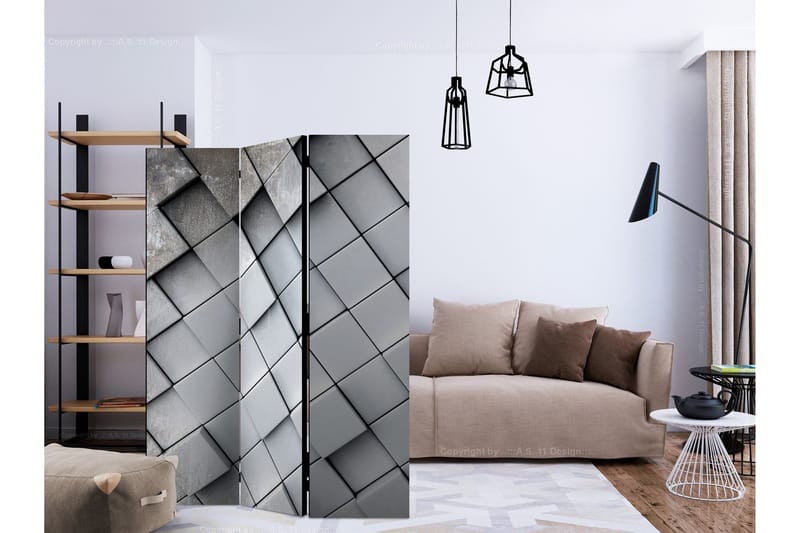 Rumsavdelare - Gray background 3D 135x172 - Artgeist sp. z o. o. - Inredning & dekor - Dekor & inredningsdetaljer - Rumsavdelare