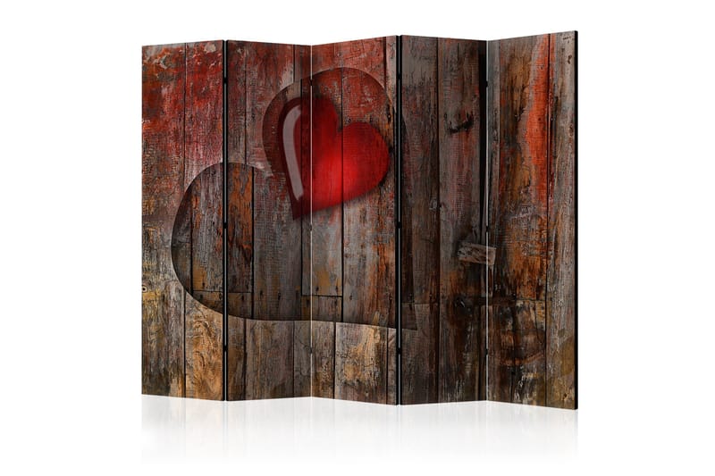 Rumsavdelare - Heart on wooden background II 225x172, Artgeist sp. z o. o.
