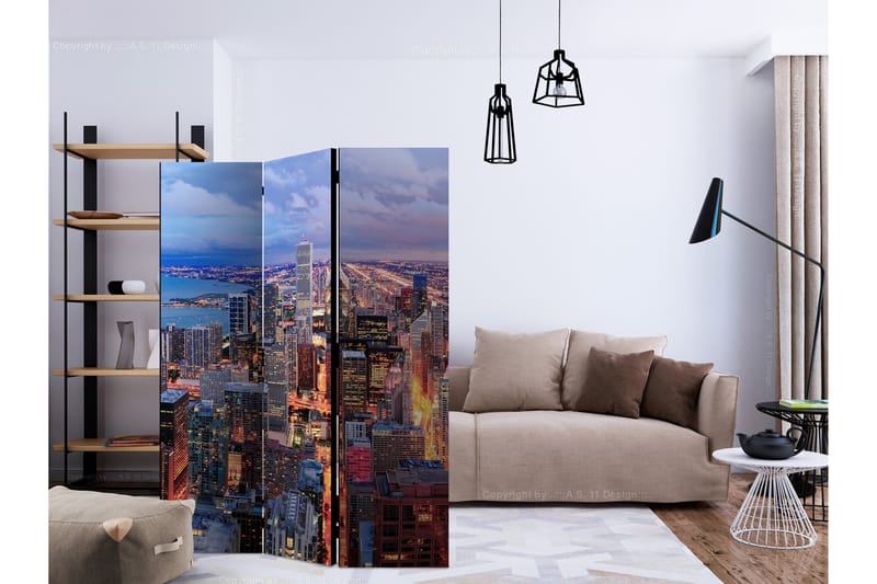 RUMSAVDELARE Illuminated Chicago 135x172 cm - Artgeist sp. z o. o. - Inredning & dekor - Dekor & inredningsdetaljer - Rumsavdelare