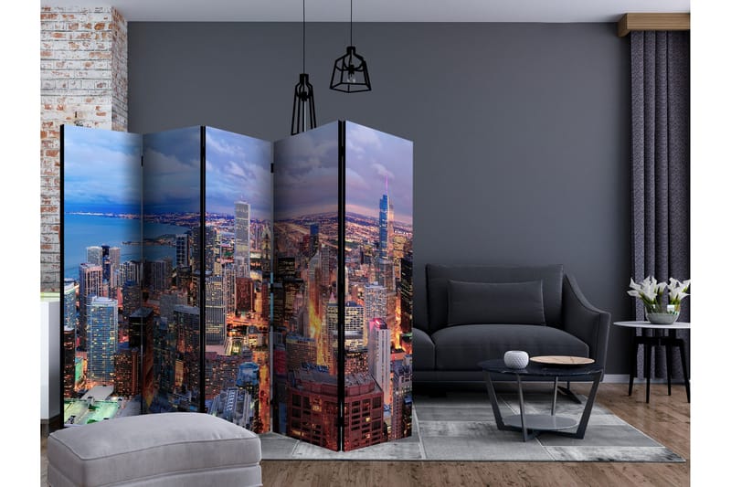 Rumsavdelare Illuminated Chicago II 225x172 cm - Artgeist sp. z o. o. - Inredning & dekor - Dekor & inredningsdetaljer - Rumsavdelare
