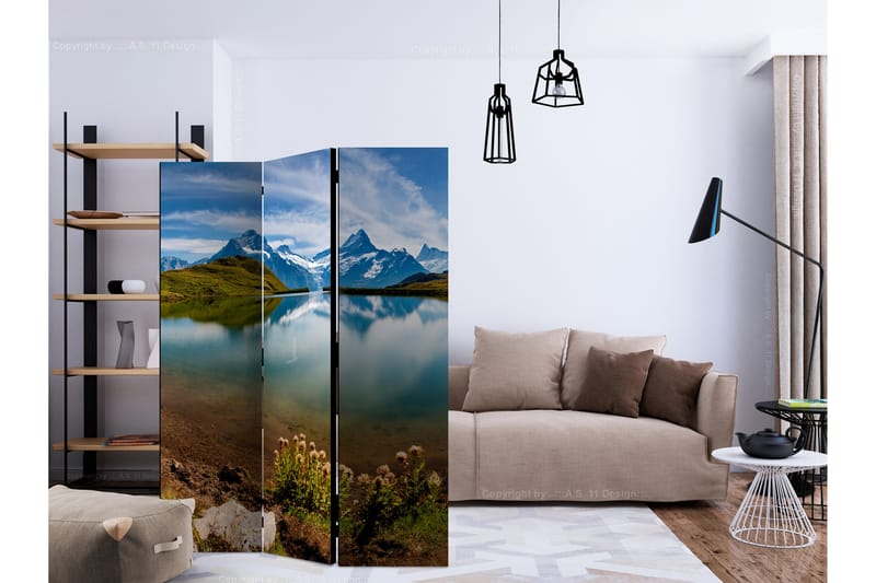RUMSAVDELARE Lake with Mountain Reflection 135x172 cm - Artgeist sp. z o. o. - Inredning & dekor - Dekor & inredningsdetaljer - Rumsavdelare