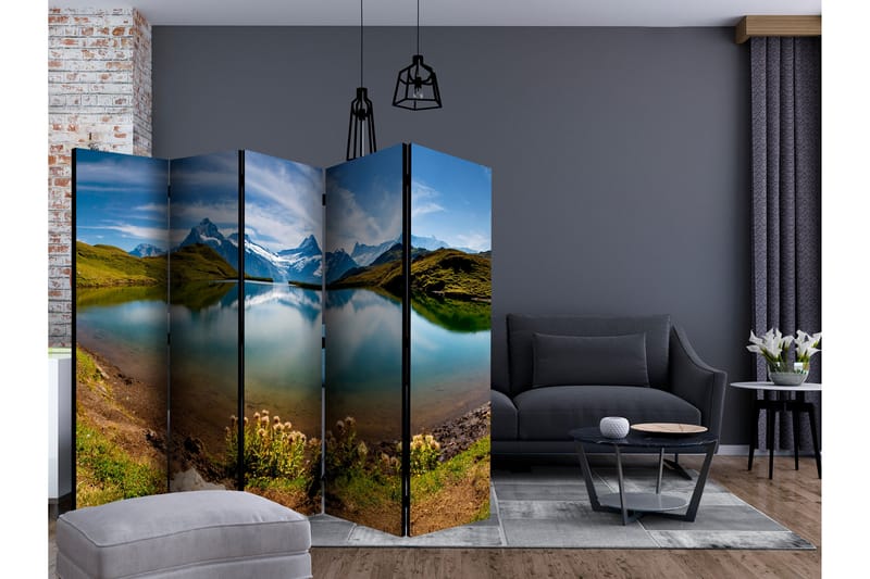 RUMSAVDELARE Lake with Mountain Reflection 225x172 cm - Artgeist sp. z o. o. - Inredning & dekor - Dekor & inredningsdetaljer - Rumsavdelare