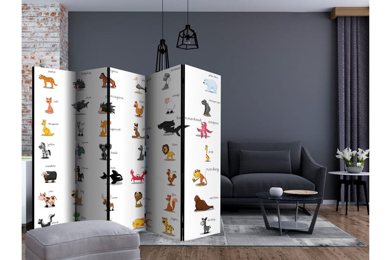 Rumsavdelare Learning by Playing Animals II 225x172 cm - Artgeist sp. z o. o. - Inredning & dekor - Dekor & inredningsdetaljer - Rumsavdelare
