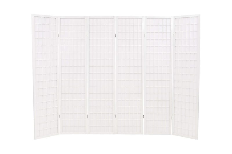 Rumsavdelare med 6 paneler japansk stil 240x170 cm vit - Rumsavdelare