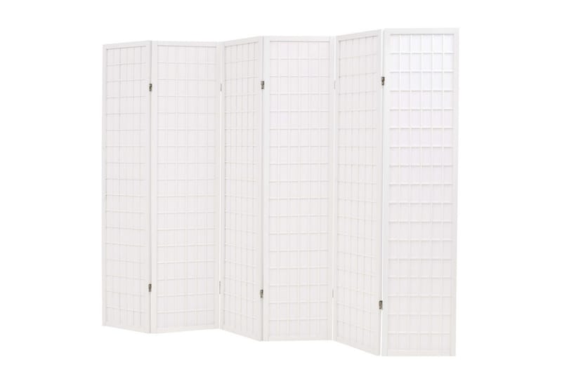 Rumsavdelare med 6 paneler japansk stil 240x170 cm vit - Rumsavdelare