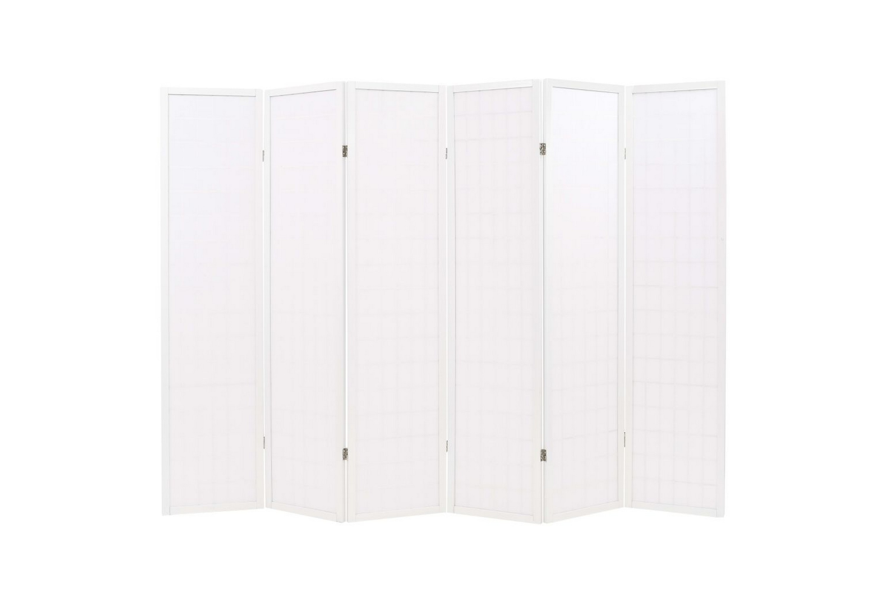 Rumsavdelare med 6 paneler japansk stil 240×170 cm vit –