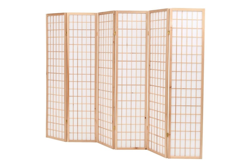 Rumsavdelare med 6 paneler japansk stil 240x170 cm naturlig - Rumsavdelare