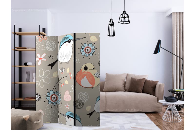 RUMSAVDELARE Natural Pattern with Birds 135x172 cm - Artgeist sp. z o. o. - Inredning & dekor - Dekor & inredningsdetaljer - Rumsavdelare