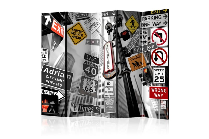 RUMSAVDELARE New York Signs II 225x172 cm - Artgeist sp. z o. o. - Inredning & dekor - Dekor & inredningsdetaljer - Rumsavdelare