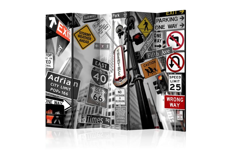 RUMSAVDELARE New York Signs II 225x172 cm - Artgeist sp. z o. o. - Rumsavdelare