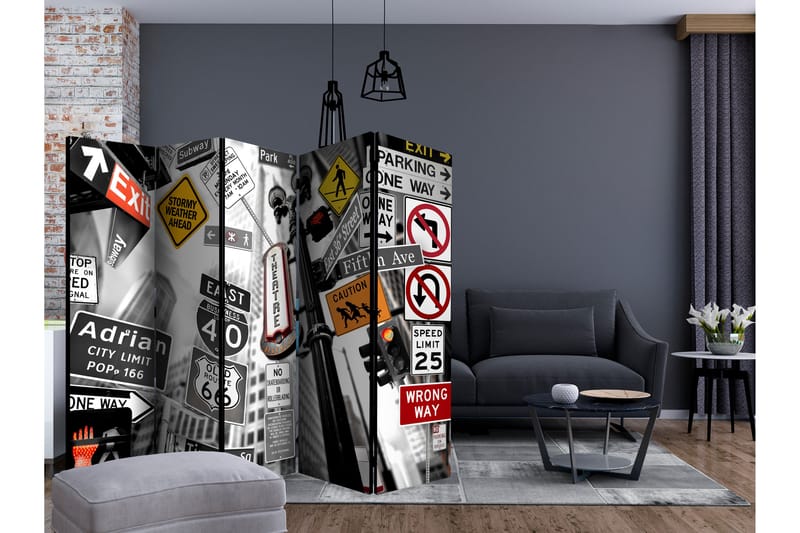 RUMSAVDELARE New York Signs II 225x172 cm - Artgeist sp. z o. o. - Inredning & dekor - Dekor & inredningsdetaljer - Rumsavdelare