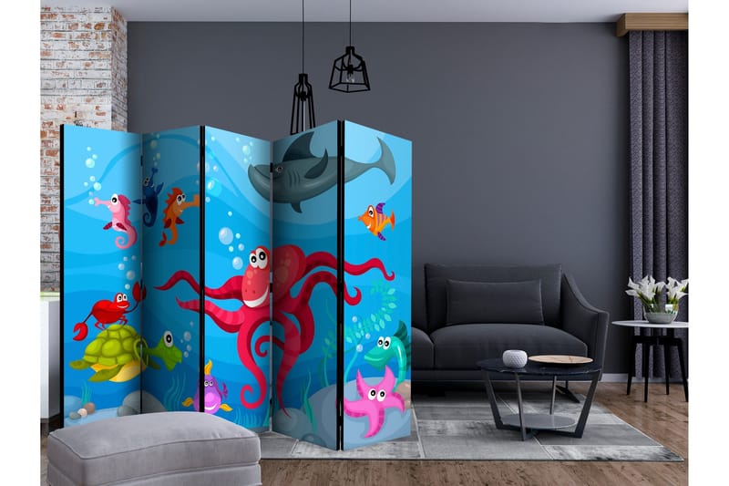 Rumsavdelare - Octopus and shark II 225x172 - Artgeist sp. z o. o. - Inredning & dekor - Dekor & inredningsdetaljer - Rumsavdelare