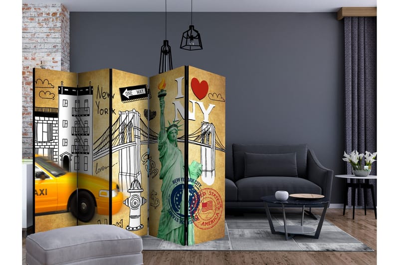 Rumsavdelare - One way - New York II 225x172 - Artgeist sp. z o. o. - Inredning & dekor - Dekor & inredningsdetaljer - Rumsavdelare