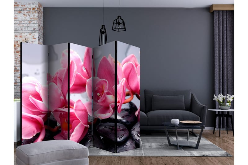 Rumsavdelare - Orchid flowers with zen stones II 225x172 - Artgeist sp. z o. o. - Inredning & dekor - Dekor & inredningsdetaljer - Rumsavdelare