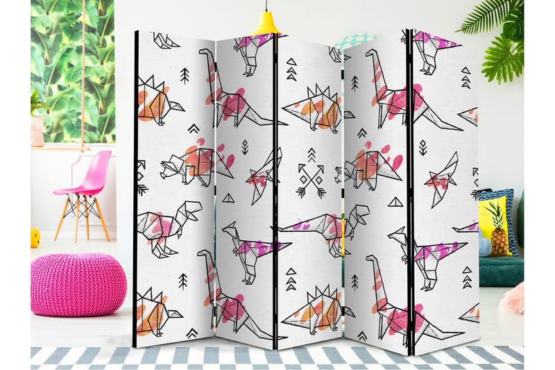 Rumsavdelare Origami Dinosaurs II 225x172 cm, Artgeist sp. z o. o.