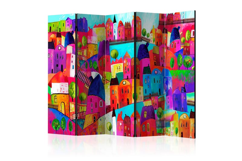 RUMSAVDELARE Rainbow-Hued Town II 225x172 cm - Artgeist sp. z o. o. - Rumsavdelare